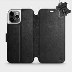 Mobiwear Flipové pouzdro na mobil Apple iPhone 12 Pro - Černé - kožené - L_BLS Black Leather