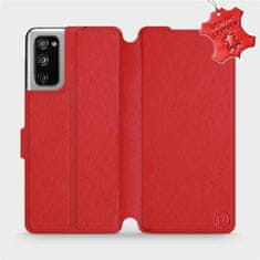 Mobiwear Flipové pouzdro na mobil Samsung Galaxy S20 FE - Červené - kožené - L_RDS Red Leather
