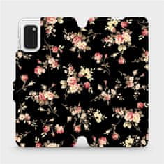 Mobiwear Flipové pouzdro na mobil Samsung Galaxy A41 - VD02S Květy na černé