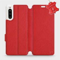 Mobiwear Luxusní flip pouzdro na mobil Sony Xperia 10 II - Červené - kožené - L_RDS Red Leather