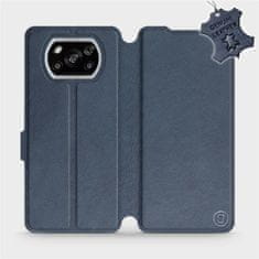 Mobiwear Flipové pouzdro na mobil Xiaomi POCO X3 NFC - Modré - kožené - L_NBS Blue Leather