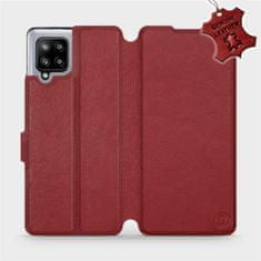 Mobiwear Flipové pouzdro na mobil Samsung Galaxy A42 5G - Tmavě červené - kožené - L_DRS Dark Red Leather