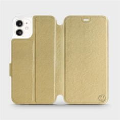 Mobiwear Flipové pouzdro na mobil Apple iPhone 11 v provedení C_GOS Gold&Gray s šedým vnitřkem