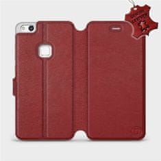 Mobiwear Luxusní flip pouzdro na mobil Huawei P10 Lite - Tmavě červené - kožené - L_DRS Dark Red Leather