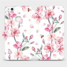 Mobiwear Flipové pouzdro na mobil Huawei P10 Lite - M124S Růžové květy