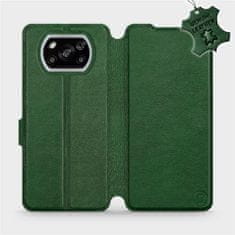Mobiwear Flipové pouzdro na mobil Xiaomi POCO X3 NFC - Zelené - kožené - L_GRS Green Leather