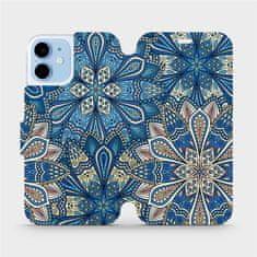 Mobiwear Flipové pouzdro na mobil Apple iPhone 12 mini - V108P Modré mandala květy