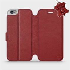 Mobiwear Luxusní flip pouzdro na mobil Apple iPhone 6 / iPhone 6s - Tmavě červené - kožené - L_DRS Dark Red Leather