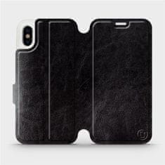 Mobiwear Flip pouzdro na mobil Apple iPhone X v provedení C_BLS Black&Gray
