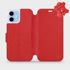 Mobiwear Flipové pouzdro na mobil Apple iPhone 12 mini - Červené - kožené - L_RDS Red Leather
