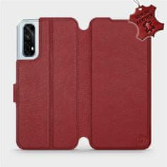 Mobiwear Flipové pouzdro na mobil Realme 7 - Tmavě červené - kožené - L_DRS Dark Red Leather