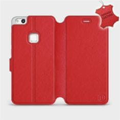 Mobiwear Luxusní flip pouzdro na mobil Huawei P10 Lite - Červené - kožené - L_RDS Red Leather