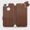 Luxusní flip pouzdro na mobil Honor 9 Lite - Hnědé - kožené - L_BRS Brown Leather