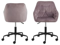 Design Scandinavia Kancelářská židle Brooke, samet, růžová