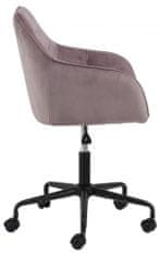 Design Scandinavia Kancelářská židle Brooke, samet, růžová
