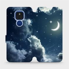 Mobiwear Flipové pouzdro na mobil Motorola Moto E7 Plus - V145P Noční obloha s měsícem