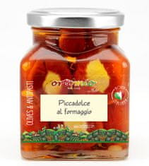 Ortomio  ,,Piccadolce'' cherry papričky plněné krémem Pecorino, 314 ml