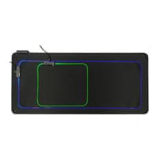 MG herní podložka pod myš, RGB LED, 80x30 cm, černá