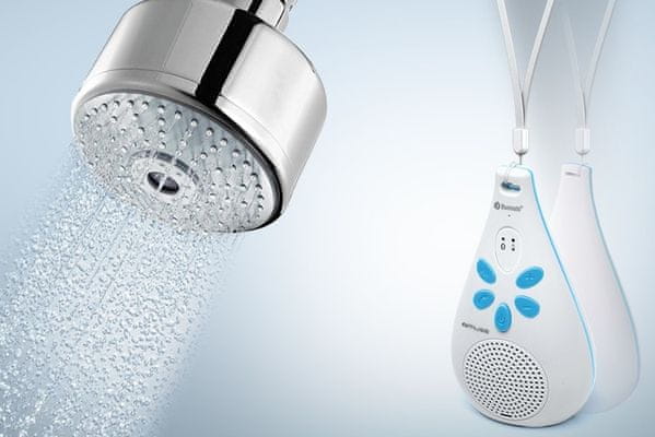  moderní reproduktor muse m-320bt Bluetooth led indikátor lehounké provedení do sprchy voděodolný mikrofon handsfree funkce vestavěná tlačítka 