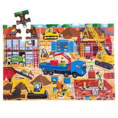 Bigjigs Toys Podlahové puzzle staveniště 48dílků