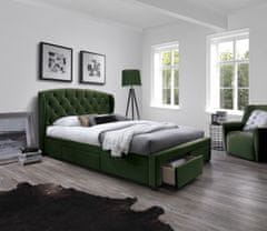 ATAN Manželská postel SABRINA 160x200 cm - tmavě zelená