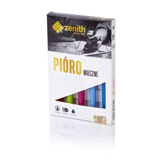 Astra ZENITH Omega Pastel, 5ks Plnicí pero + náplň, mix barev, krabička, 10560500