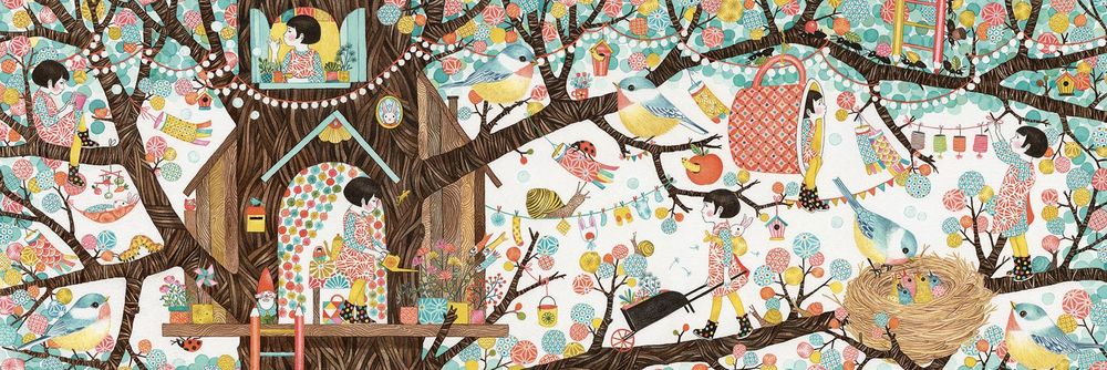 Levně Djeco Puzzlový obraz Domeček na stromě - 200 dílků