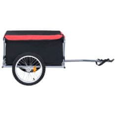 Greatstore Přívěsný vozík za kolo černo-červený 65 kg