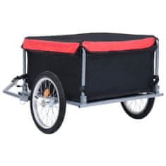 Vidaxl Přívěsný vozík za kolo černo-červený 65 kg