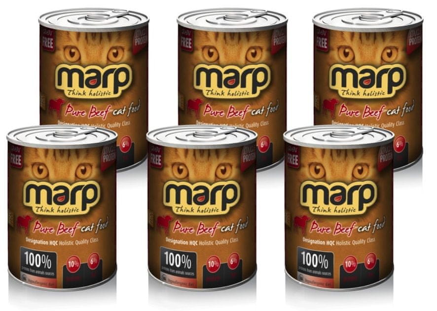Levně Marp Pure Beef Cat 6 x 400g