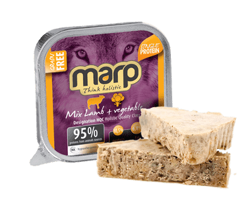 Levně Marp Mix vanička pro psy jehně+zelenina 16x100 g (15 + 1 ZDARMA)