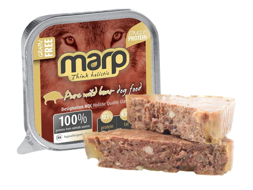 Levně Marp Wild Boar vanička pro psy s divočákem 16x100 g (15 + 1 ZDARMA)
