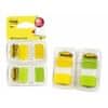 Samolepicí záložky se zásobníkem, žlutá a zelená, 25 x 43 mm, 2x 50 listů, 7100134797