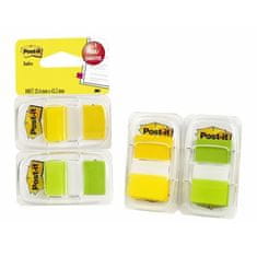 3M Samolepicí záložky se zásobníkem, žlutá a zelená, 25 x 43 mm, 2x 50 listů, 7100134797