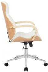 BHM Germany Kancelářská židle Melilla, syntetická kůže, přírodní / bílá