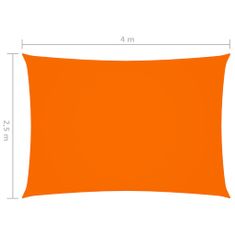 Greatstore Stínící plachta oxfordská látka obdélníková 2,5 x 4 m oranžová