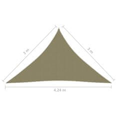 Greatstore Stínící plachta oxfordská látka trojúhelník 3x3x4,24 m béžová