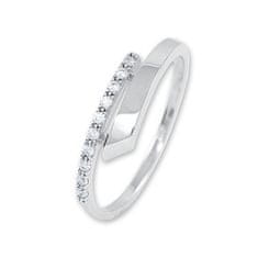 Brilio Něžný dámský prsten z bílého zlata s krystaly 229 001 00857 07 (Obvod 55 mm)