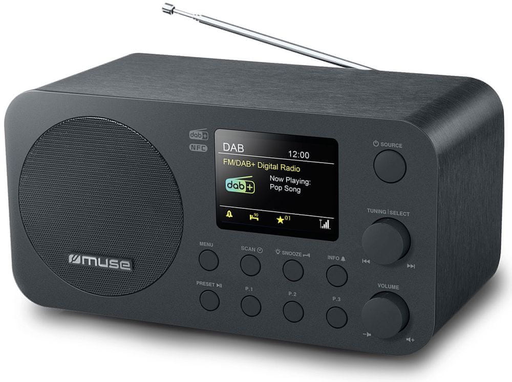 Muse M-128DBT, DAB + / FM rádio s Bluetooth, černá
