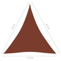 shumee Stínící plachta oxfordská trojúhelníková 4,5x4,5x4,5 m cihlová