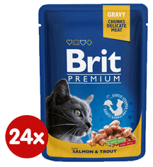 Brit Premium Cat Pouches with Salmon & Trout 24 x 100g