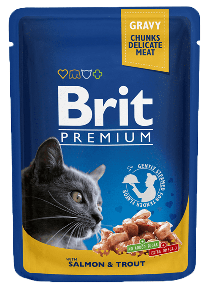 Levně Brit Premium Cat Pouches with Salmon & Trout 24 x 100g