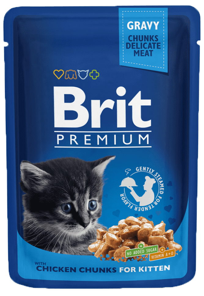 Levně Brit Premium Cat Pouches Chicken Chunks for Kitten 24 x 100g