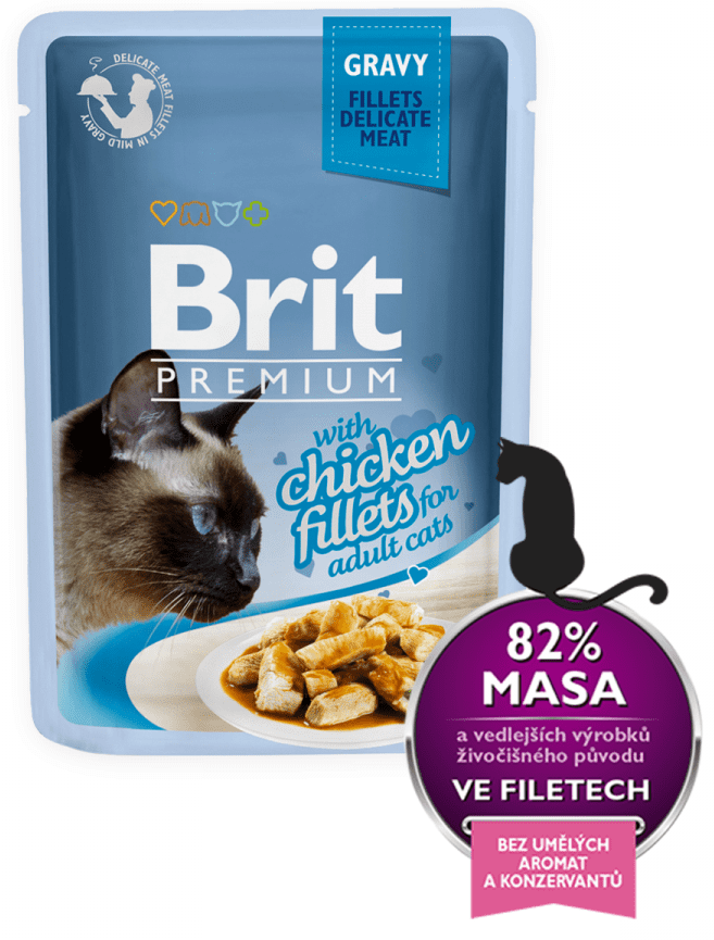 Levně Brit Premium Cat Delicate Fillets in Gravy with Chicken 24 X 85 g