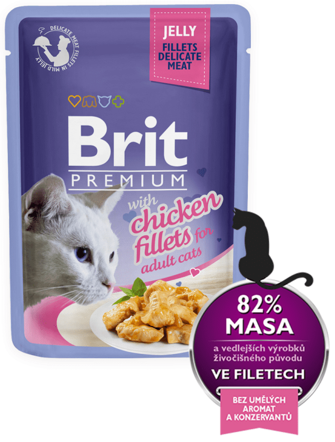 Levně Brit Premium Cat Delicate Fillets in Jelly with Chicken 24 x 85 g