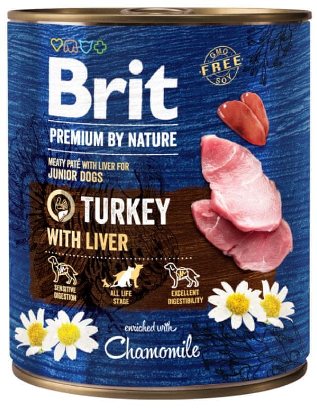 Levně Brit Premium by Nature Turkey with Liver 6x800 g