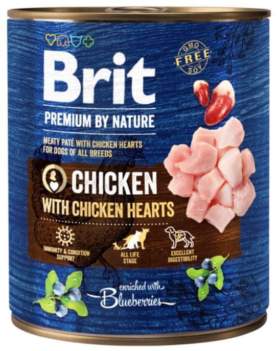 Levně Brit Premium by Nature Chicken with Hearts 6x800 g