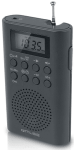 klasický radiopřijímač muse M-03R fm tunerylcd displej dobrý zvuk sluchátkový výstup napájení z baterií alarm snooze sleep fm anténa