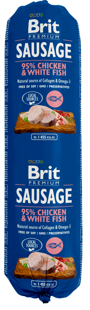 Levně Brit Sausage Chicken & White Fish 12 x 800 g