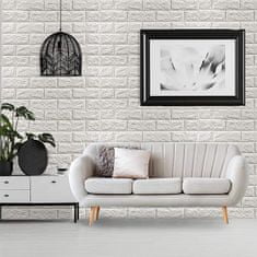 Netscroll Samolepící 3D nálepky na stěnu, tapety s efektem bílé cihly, 5 ks, 77x70 cm, reliéfní struktura, voděodolné tapety, snadná montáž, 3DBrickWall